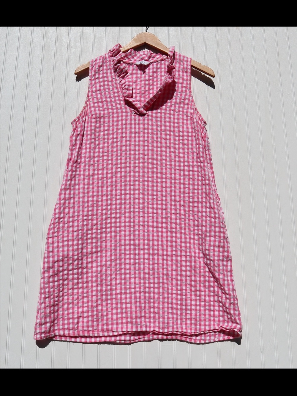 crown & ivy Cotton Pink Gingham Sleeveless Dress